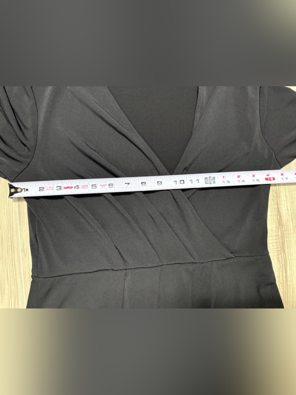 Apt. 9 Black Faux-Wrap V-Neck Midi Dress with Short Sleeves - Picture 6 of 10
